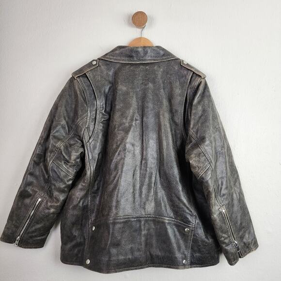 NEW Madewell Distressed Leather Oversized Motorcycle Jacket - Picture 12 of 15